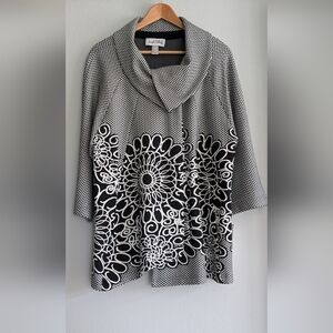 Joseph Ribkoff asymmetrical 3/4 sleeve swing jacket fully lined size 12 NWT